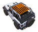 Sun shade for Jeep Wrangler JL 2-Door Stock Printed Shade Top by SpiderWebShade, orange distressed-flag pattern