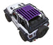 Sun shade for Jeep Wrangler JL 2-Door by SpiderWebShade, purple-black printed shade top