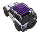 Sun shade for Jeep Wrangler JL 2-Door by SpiderWebShade, purple-black printed shade top