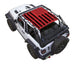 Sun shade for Jeep Wrangler JL 2-Door by SpiderWebShade, red/black printed flag design