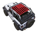 Sun shade for Jeep Wrangler JL 2-Door by SpiderWebShade, red/black printed flag design