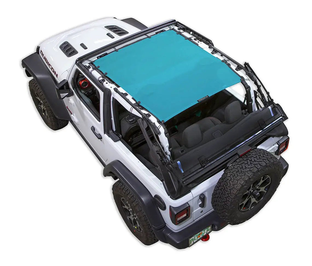 SPIDERWEBSHADE Sun Shade for Jeep Wrangler JL 2-Door; turquoise solid color shade top