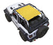 Sun Shade for Jeep Wrangler JL 2-Door by SpiderWebShade; solid yellow shade top.