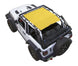 Sun Shade for Jeep Wrangler JL 2-Door by SpiderWebShade; solid yellow shade top.