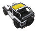Sun shade for Jeep Wrangler JL 2-Door by SpiderWebShade, solid yellow shade top.