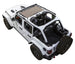 Sun shade for Jeep Wrangler JLU 4-Door by SpiderWebShade, tan solid shade top.