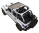 Sun shade for Jeep Wrangler JLU 4-Door by SpiderWebShade, tan solid shade top.
