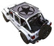 Sun shade for Jeep Wrangler JLU 4-Door by SpiderWebShade; gray stock print with a large black star emblem