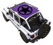 Sun Shade for Jeep Wrangler JLU 4-Door by SpiderWebShade, purple top with black star graphic