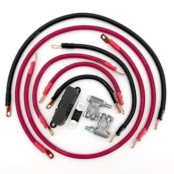 Big7Kits Jeep Comanche MJ Big 7 battery cable kit for 1987-1992 with red and black cables and copper lugs