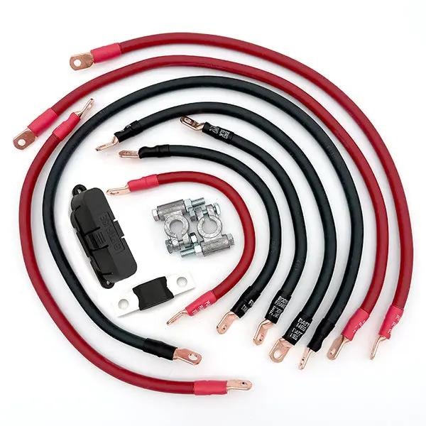 Battery Cable Kit by Big7Kits for Jeep Cherokee SJ (1974-1983) red and black wiring harness with ring terminals