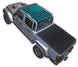 Sun shade for Jeep Gladiator JT by SpiderWebShade, stock teal/black flag print on roof