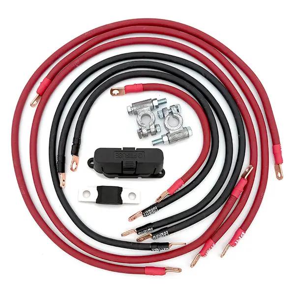 Battery cable replacement harness by Big7Kits for Jeep Grand Cherokee ZJ (1993–1998); red and black cables with copper lugs