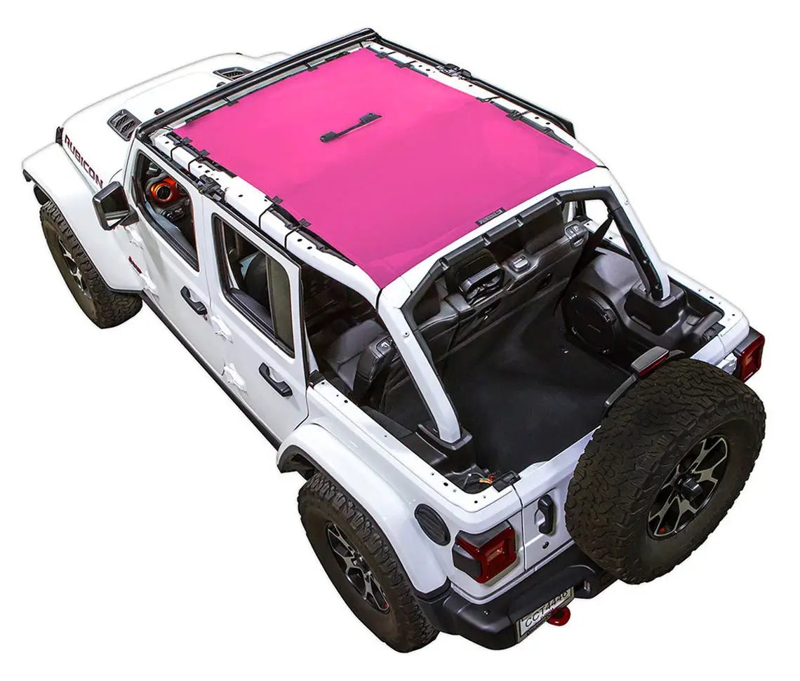 Sun Shade SPIDERWEBSHADE pink solid color shade top for Jeep Wrangler JLU 4-Door
