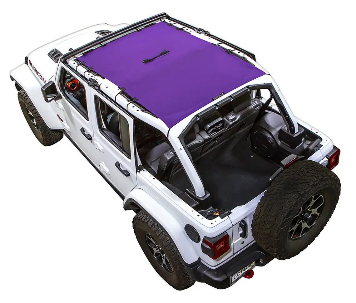 Sun shade top for Jeep Wrangler JLU 4-Door by SPIDERWEBSHADE in solid purple