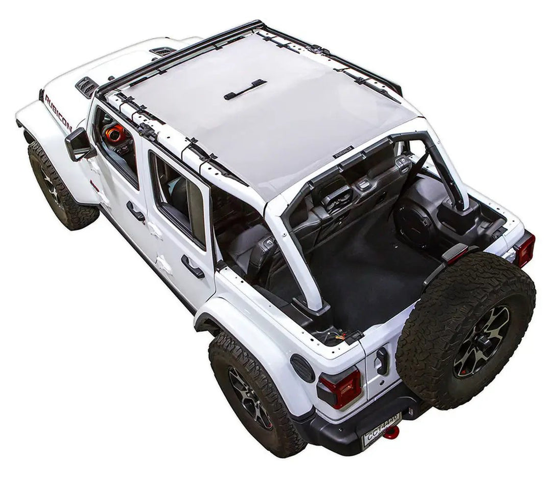 Sun Shade for Jeep Wrangler JLU 4-Door, white solid color shade top