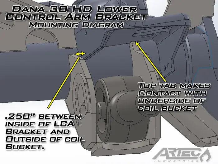 TJ 30-44 Lower Control Arm Brackets (pair) Artec Industries - Jeep TJ Dana 30 HD mounting brackets