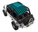 Sun Shade for Jeep Wrangler LJ (2004–2006) by SpiderWebShade, teal flag-print top
