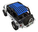 SpiderWebShade sun shade for Jeep Wrangler LJ 2004–2006; blue distressed American flag design