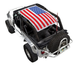 Sun shade top for Jeep Wrangler LJ (2004–2006) by SPIDERWEBSHADE with American flag print