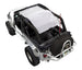 Sun Shade top for Jeep Wrangler LJ (2004–2006) by SpiderWebShade, translucent white shade over roll bars.