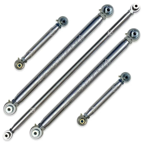 Artec 4Runner 5G Aluminum Rear Link Kit with Track Bar for Toyota 4Runner 5th Gen; silver alloy suspension links