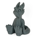 PLA+ 3D printed dragon figurine in dark gray, compact statue with raised front paws.