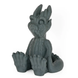 PLA+ 3D printed dragon figurine in dark gray, compact statue with raised front paws.