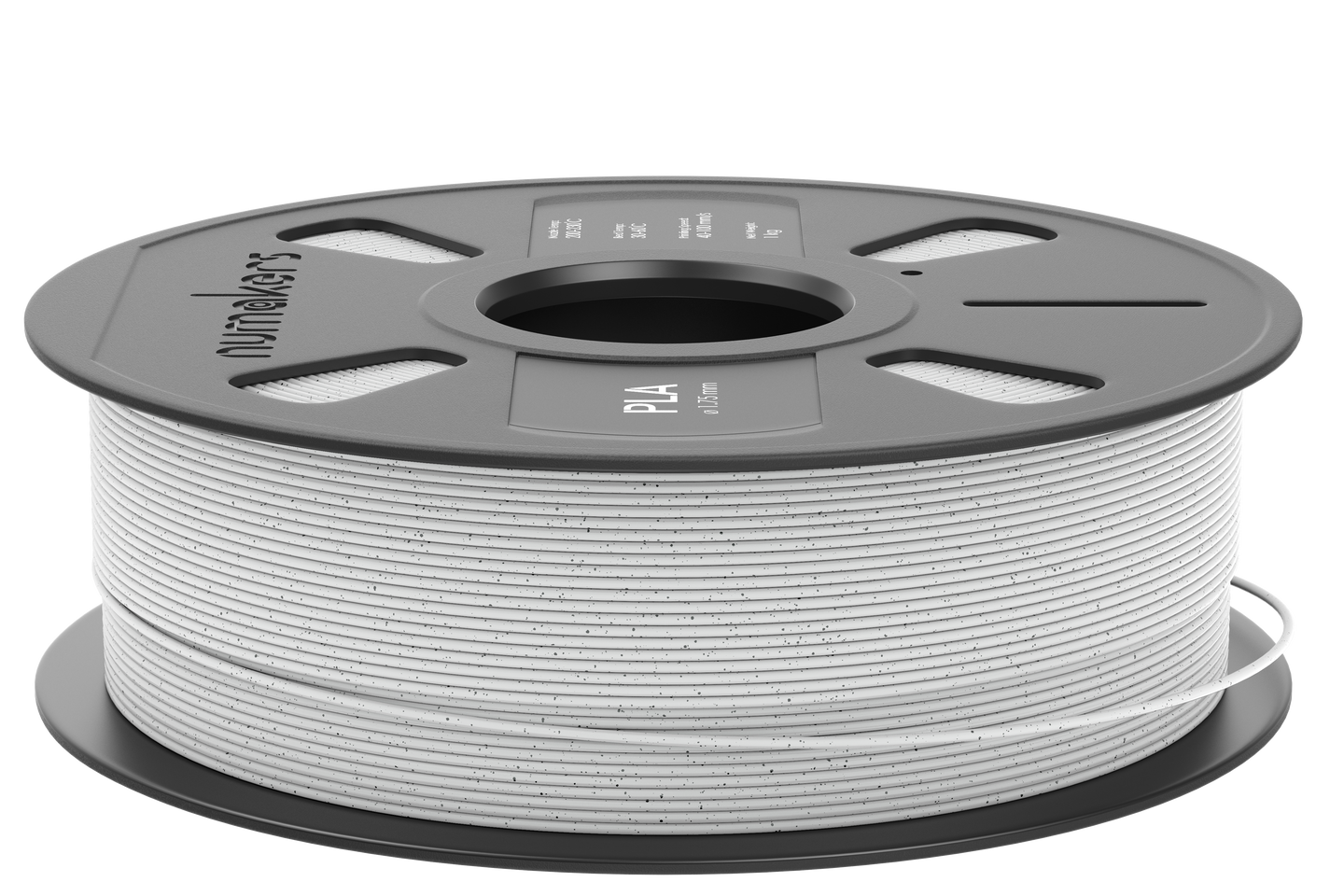 PLA Marble filament spool on gray Numakers reel, 1.75mm, 3D printer accessory