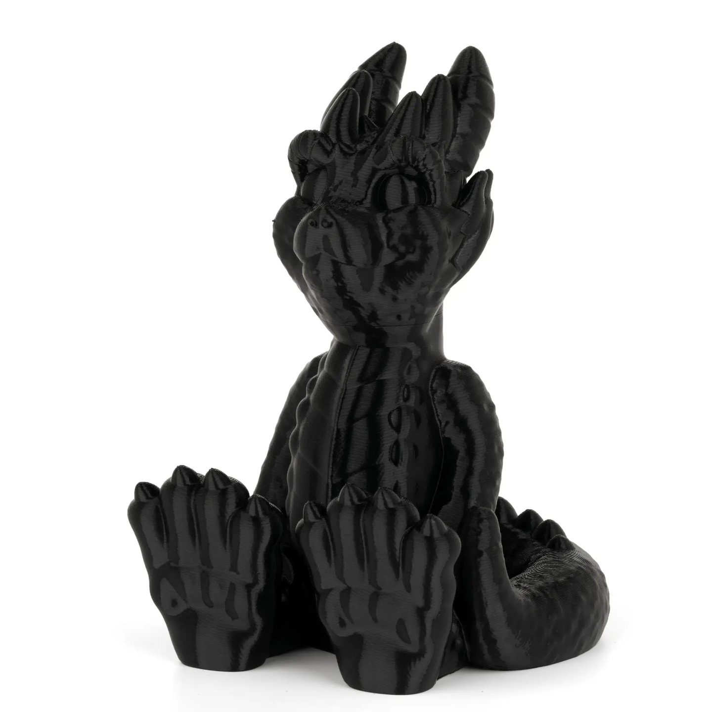 PETG-HS Filament by Numakers; black 3D-printed hand sculpture with layered finish.