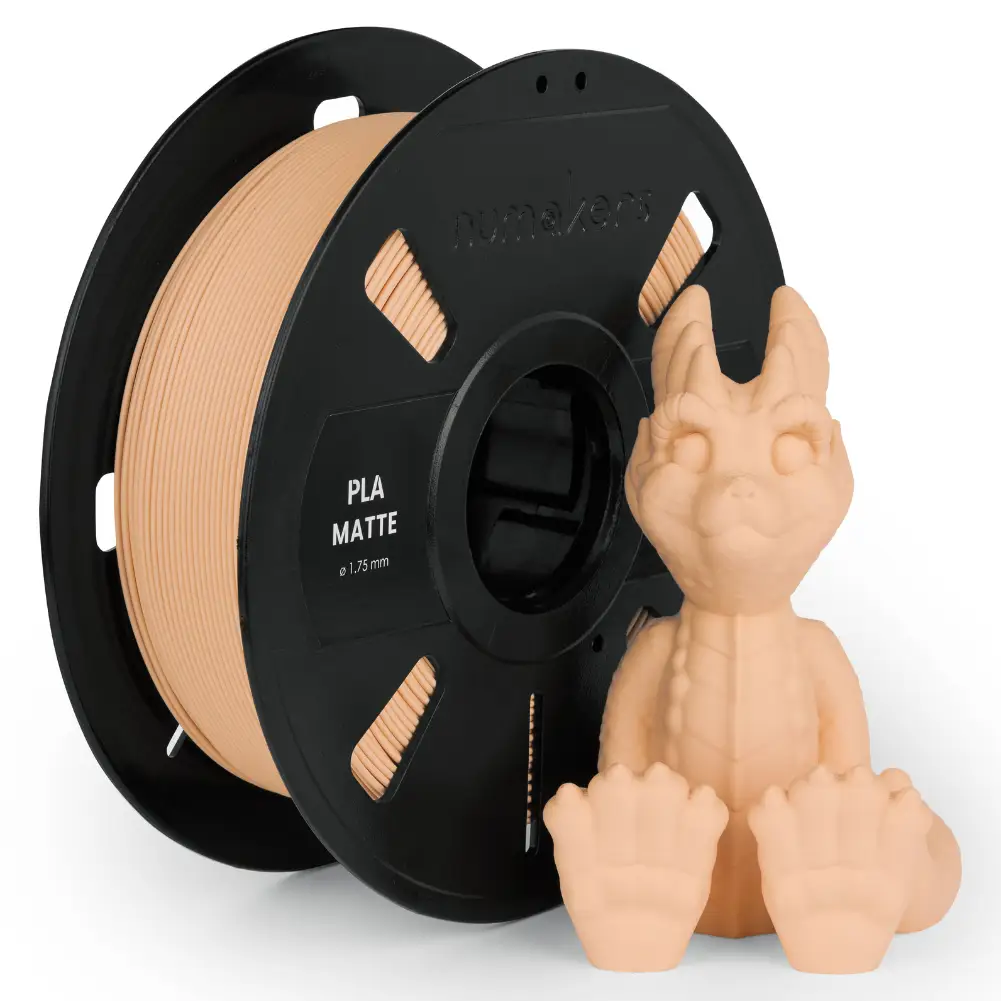 PLA Matte filament spool by Numakers in beige with a beige dragon figurine