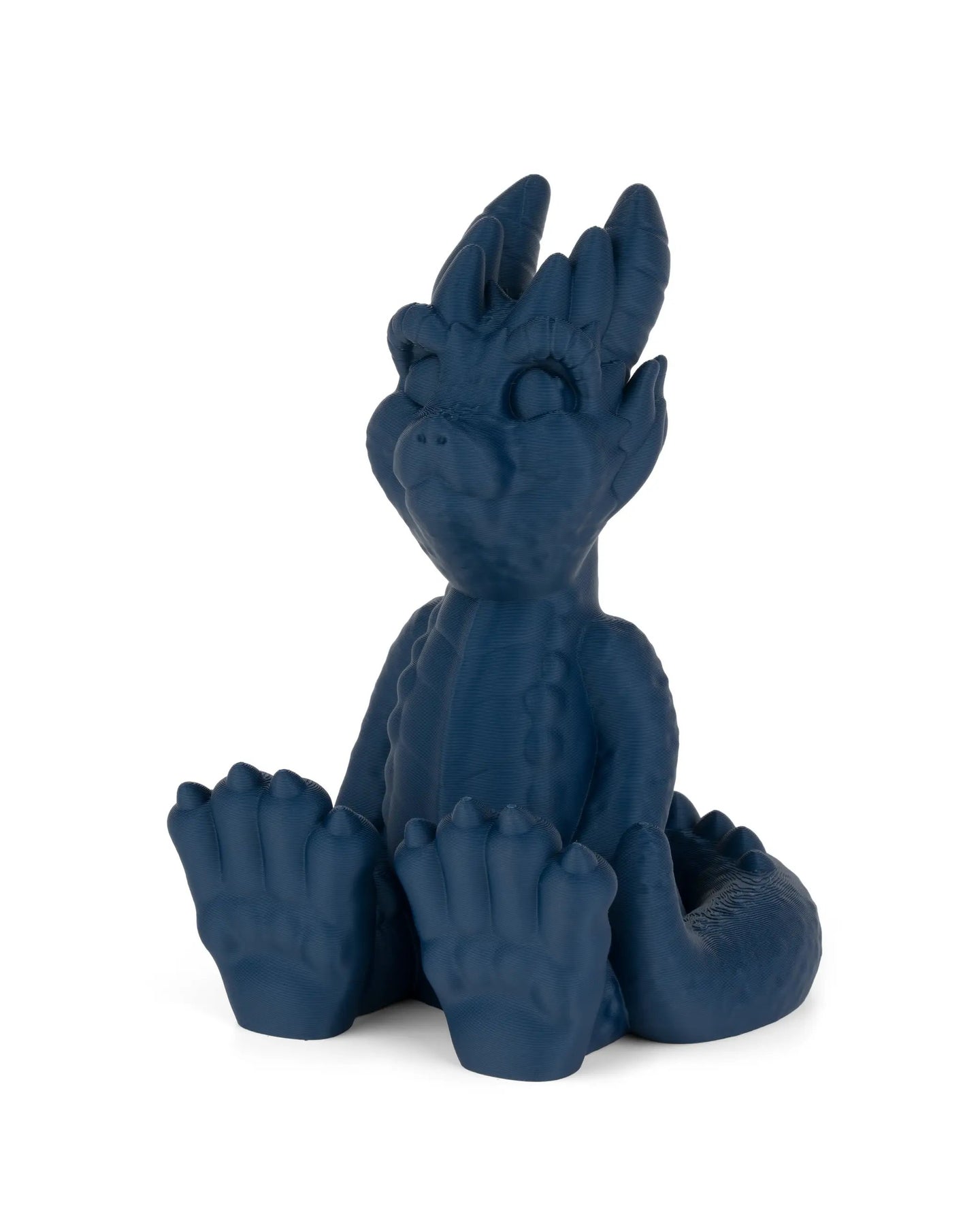 Numakers PLA Matte filament blue, 3D-printed hand sculpture with textured ridges