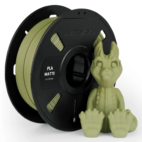 PLA Matte filament spool by Numakers, olive green matte PLA for 3D printers