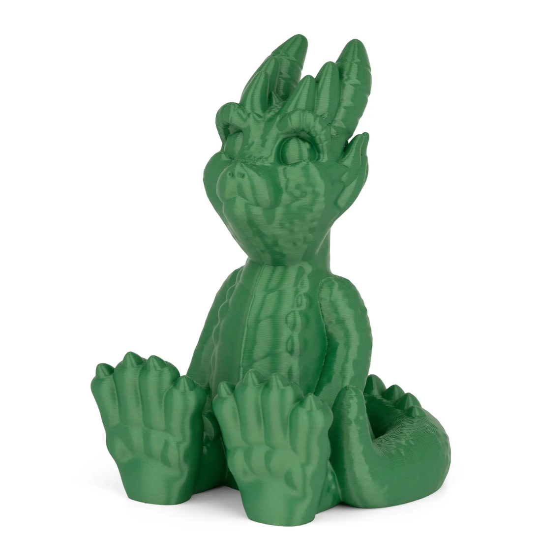 Numakers PLA Silk green 3D printed hand sculpture, a 3D printer accessory