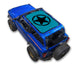 Sun shade top for Ford Bronco (2021–2026) by SpiderWebShade; turquoise with black star emblem