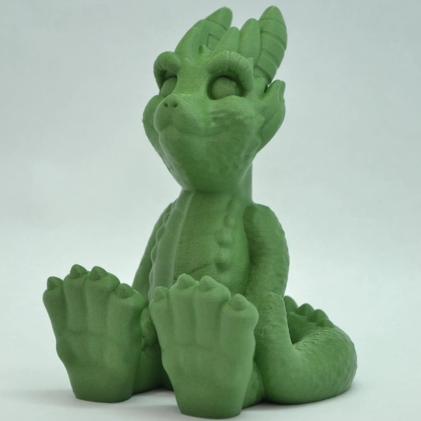 PLA-CF 3D printer accessory, green carbon-infused printed hand model