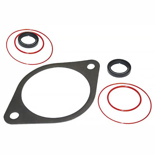 Power Driven Diesel Vacuum Pump Seal Kit GG03XP 5.9L Cummins with gasket, two red O-rings, and a black seal