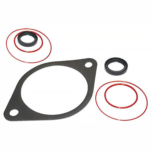 Power Driven Diesel Vacuum Pump Seal Kit GG03XP 5.9L Cummins with gasket, two red O-rings, and a black seal