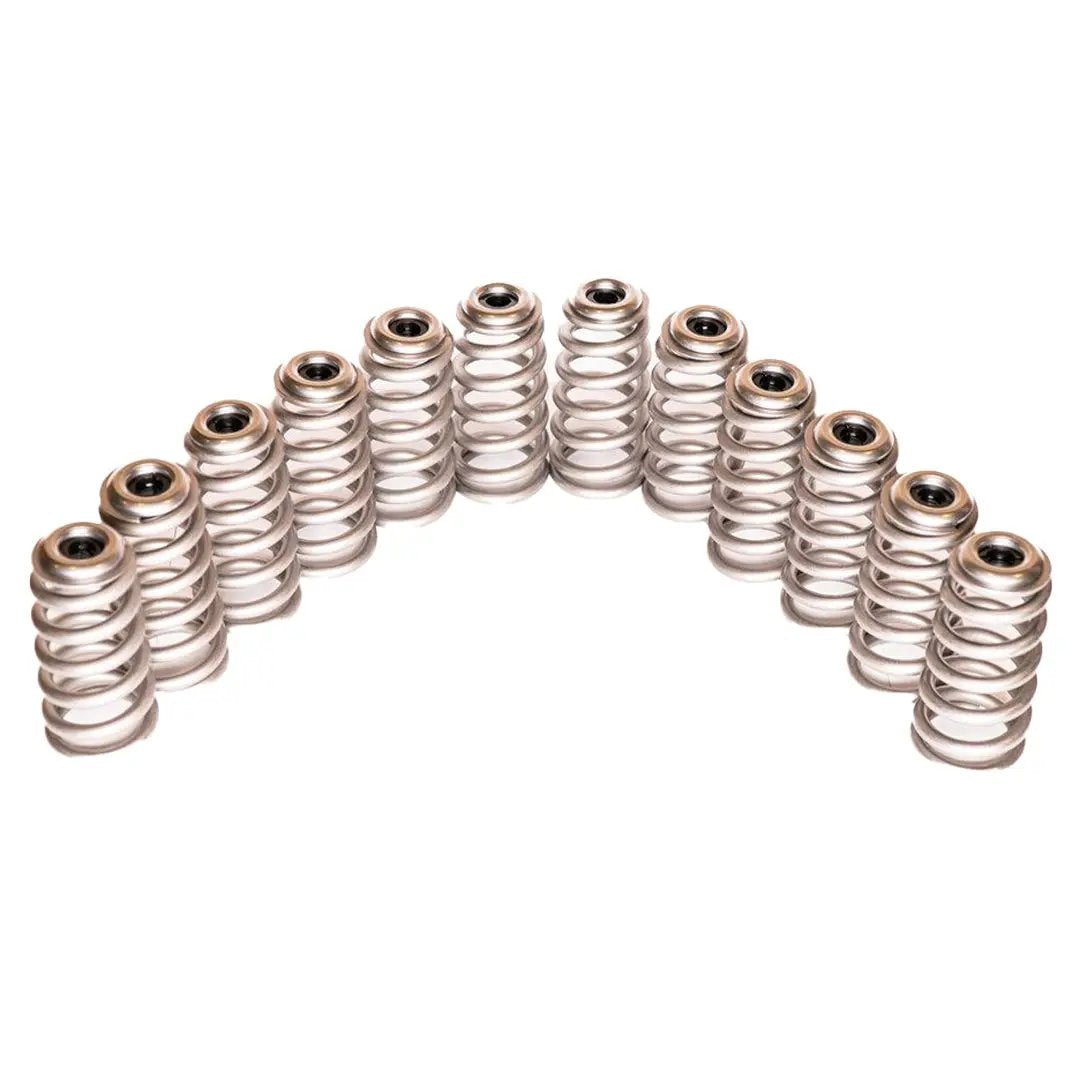 Power Driven 12v Street Conical Valve Spring Set, conical valve springs in silver with bronze ends