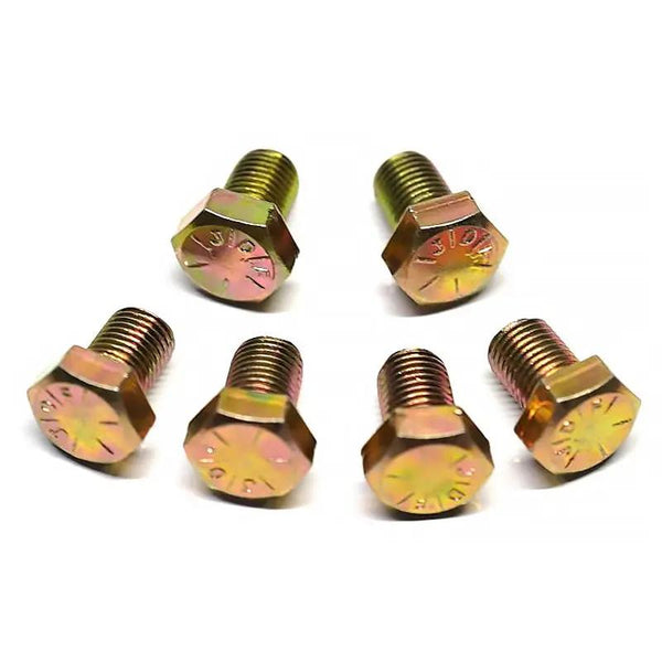 Torque Converter Bolt Set Power Driven Diesel for 89-07 5.9L Dodge Cummins, 6 bolts, yellow zinc