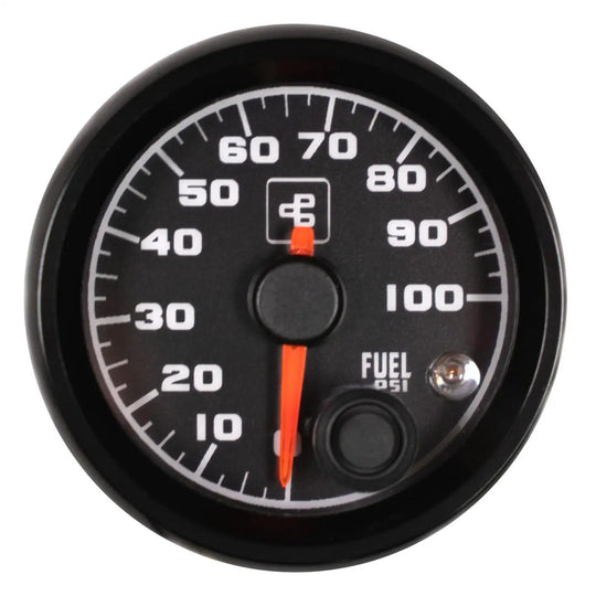 Power Driven Diesel fuel pressure gauge 2-1/16 in, 0-100 psi, black dial with warning indicator