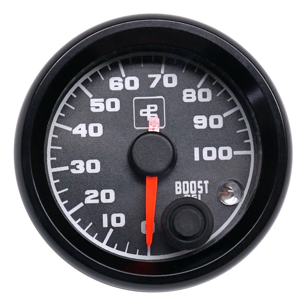 Boost Gauge Power Driven Diesel Black 2-1/16 in. 0-100 psi with warning, dash-mount