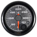 Power Driven Diesel 0-300 psi universal pressure gauge, black bezel, orange needle, round dial