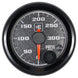 Power Driven Diesel 0-300 psi universal pressure gauge, black bezel, orange needle, round dial