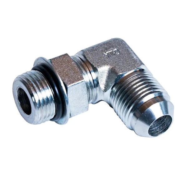 Power Driven Diesel -8ORB to -8AN Elbow chrome-plated billet aluminum for Billet Rear Freeze Plugs