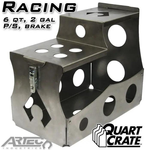 Artec Racing Quart Crate 6 qt / 2 gal, P/S brake - metal perforated crate with side latch and circular cutouts