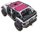 Sun shade top for Jeep Wrangler JLU 4-Door by SpiderWebShade, pink printed shade with black star