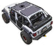 Sun shade for Jeep Wrangler JLU 4-Door by SpiderWebShade, stock printed shade top