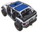Sun shade for Jeep Wrangler JLU 4-Door by SpiderWebShade, blue stock-printed shade top