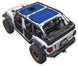 Sun shade for Jeep Wrangler JLU 4-Door by SpiderWebShade, blue stock-printed shade top